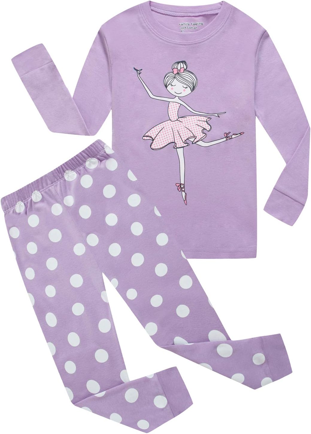 Family Feeling Kids &amp; Toddler Girls Boys Pajamas 2 Piece Pjs Set 100% Cotton Sleepwear