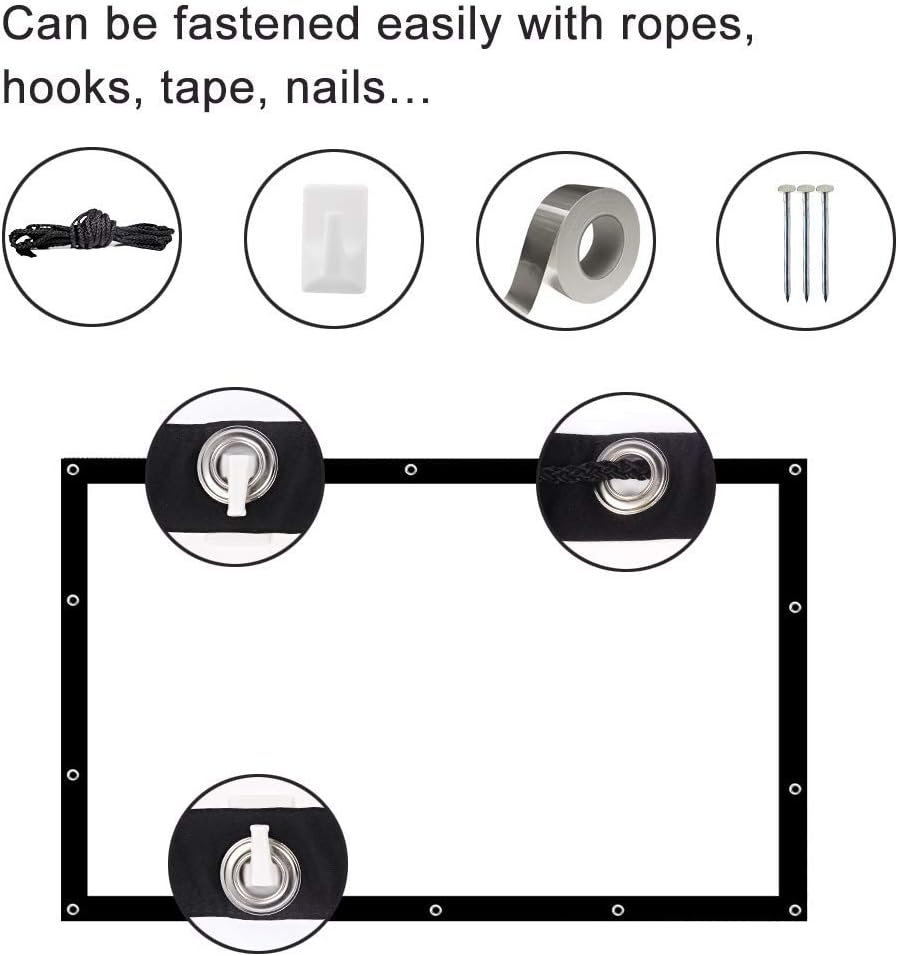 Buy 1 get 1 🔥 150 Inch Projection Screen Blibro 16:9 HD Foldable Anti-Crease Video Screen Portable Indoor Outdoor Projector Movies Screen for Home Theater Support Double Sided Projection 4K 3D