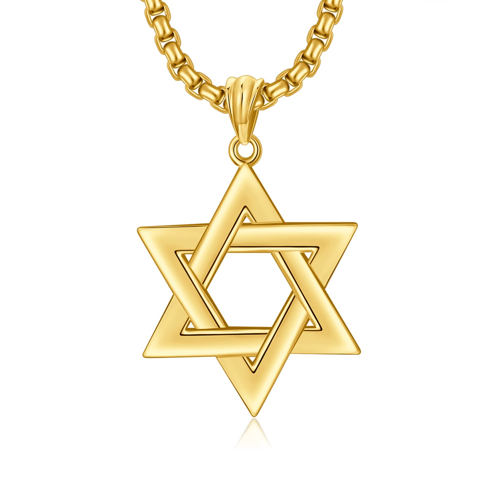PDTJMTG Star of David Necklace Sterling Silver Jewish Necklace for Men