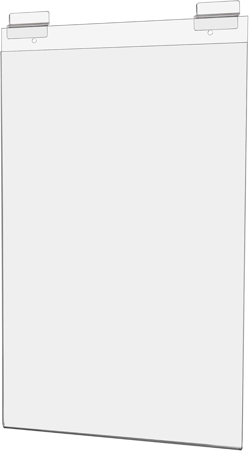Marketing Holders Slatwall Sign Holder 11 x 17 Large Poster Sheet Printed Materials Display Graphic Portrait Clear Acrylic Plastic Sleeve for Retail Stores