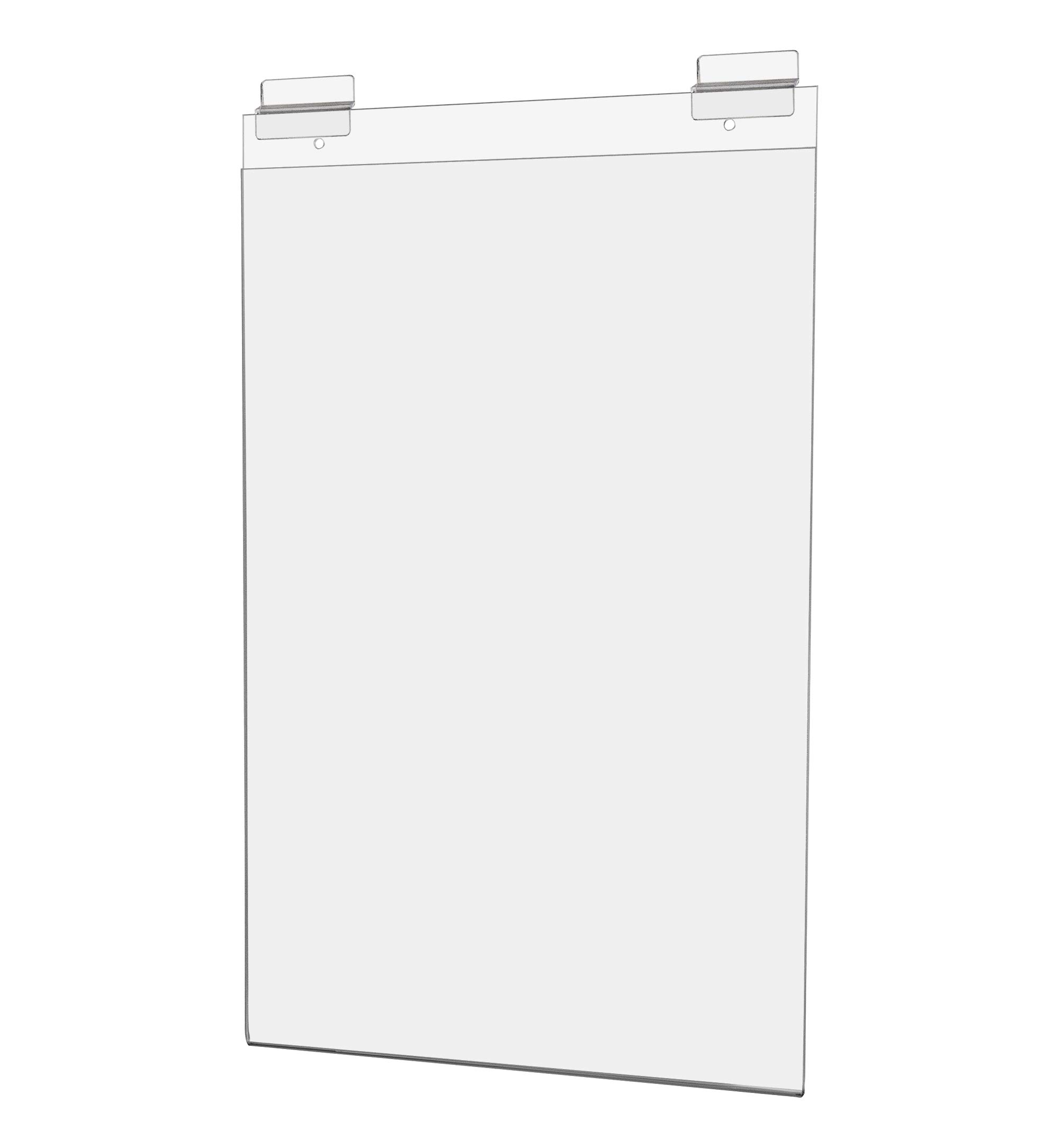 Slatwall Sign Holder 11 x 17 Large Price Sheet Printed Materials Display Graphic Horizontal Literature Frame Clear Plastic Sleeve for Retail Stores