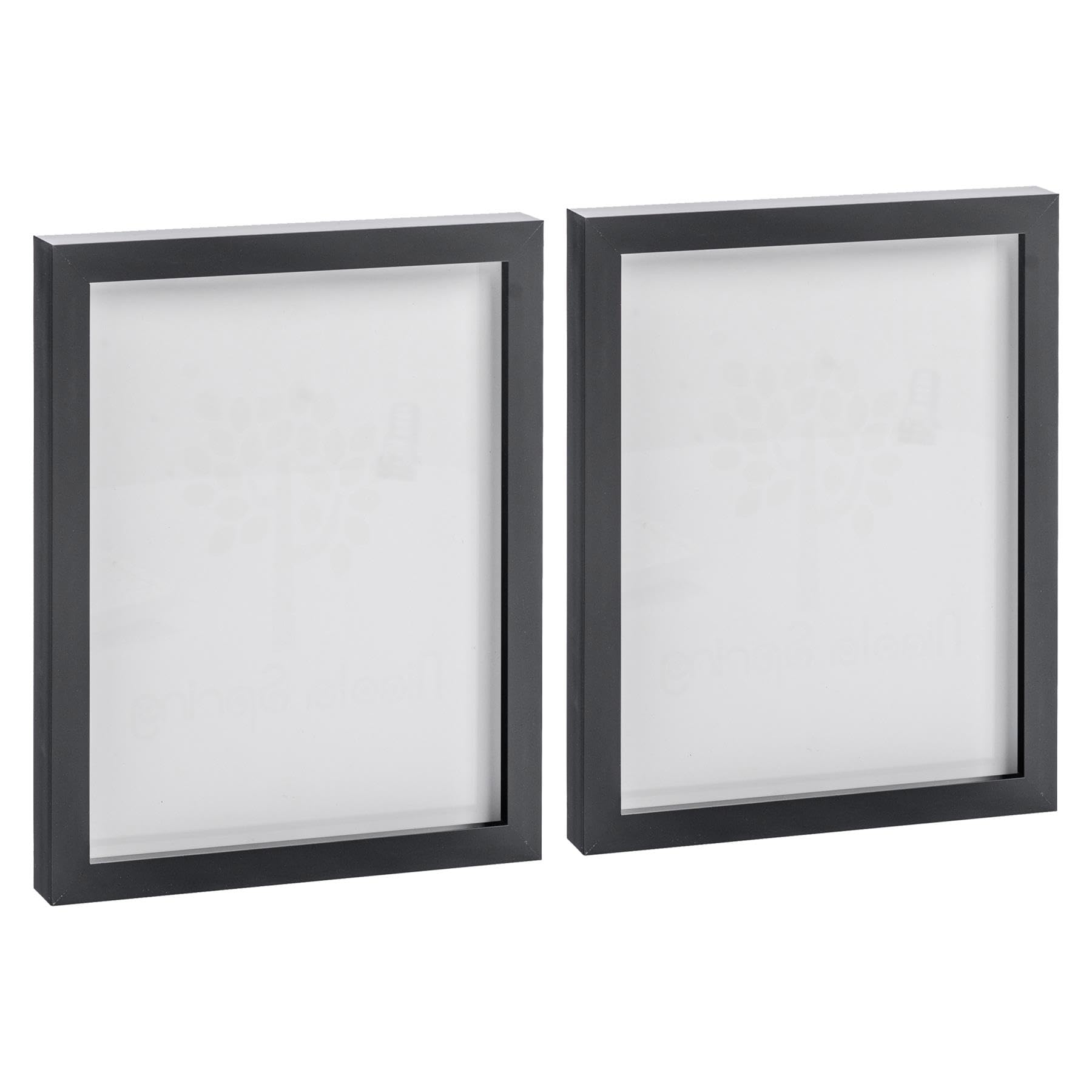 Nicola Spring Photo Frames - Fits Photo Size 8 x 10 (20 x 25cm) - Pack of 2 - Black Picture Frame Wall Mounted Portrait with Stand Freestanding Certificate Poster Display