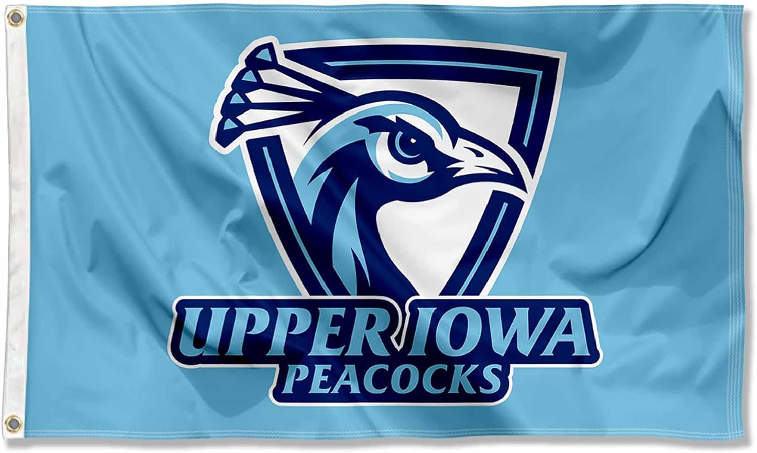 College Flags & Banners Co. Upper Iowa Peacocks Wordmark Large Grommet Banner Flag