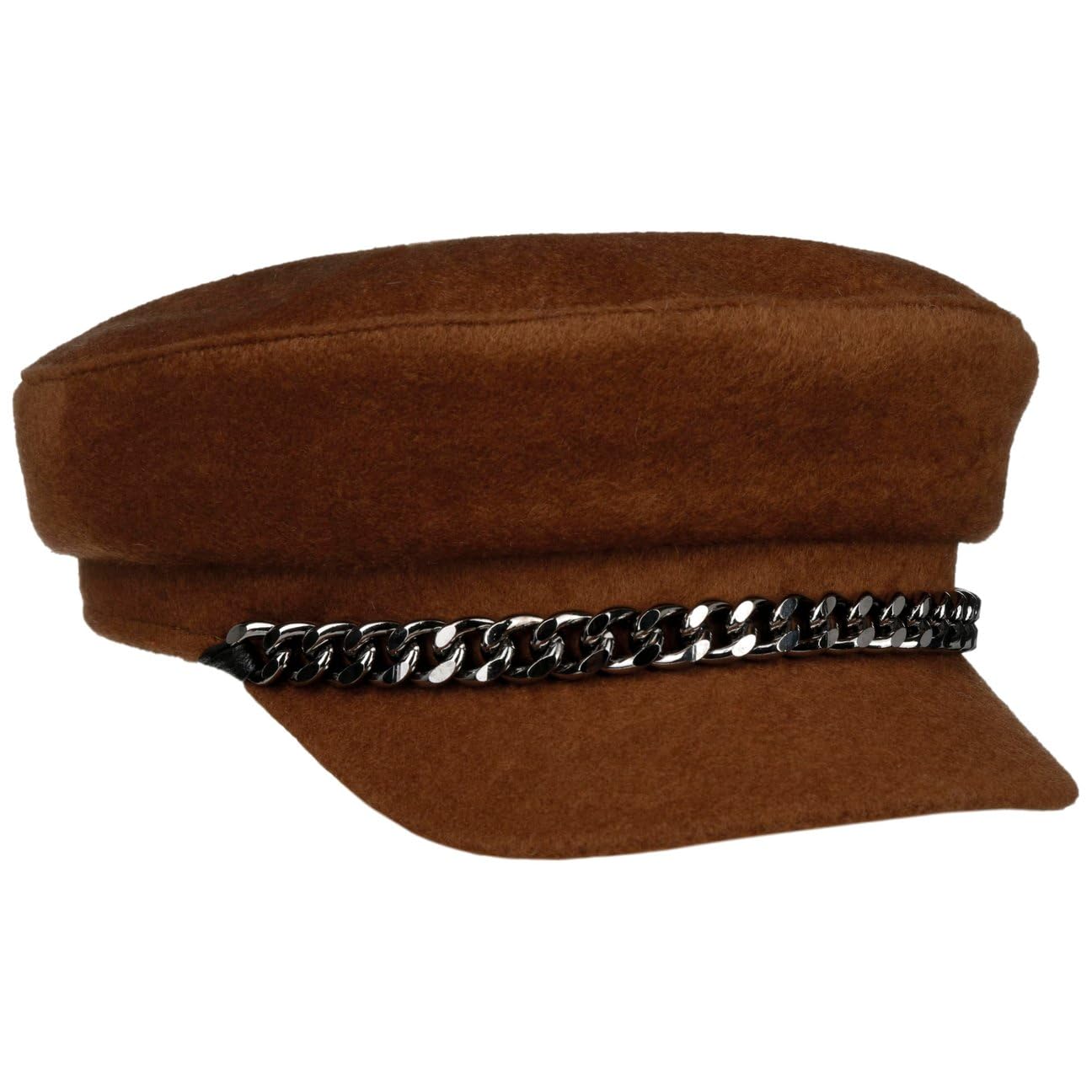 Cappellishop Berretto Marinaio Panno cappello baker boy cappellino da donna Taglia unica - marrone