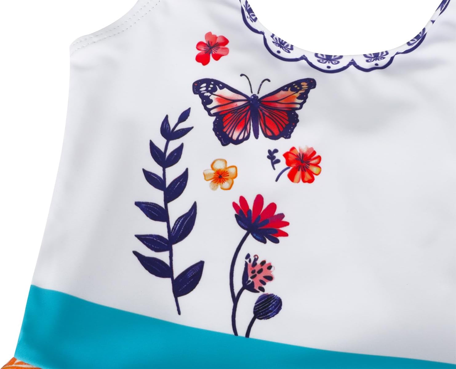 COTRIO One Piece Princess Swimsuit for Girls Short Sleeve Swim Dress Rash Guard Bathing Suit Skirted Swimwear 1-10 Years - Image 5