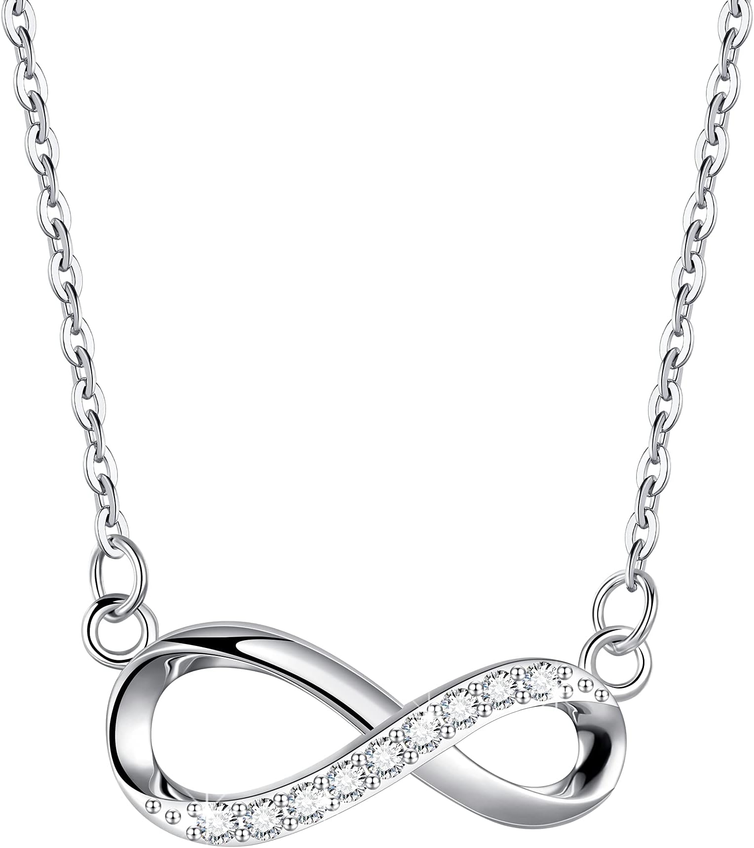 ViwindNecklaces for Women 925 Sterling Silver Infinity Pendant Necklace Jewellery Gifts for Mum Her Wife Girlfriend Anniversary Birthday Mothers Day Christmas Valentines