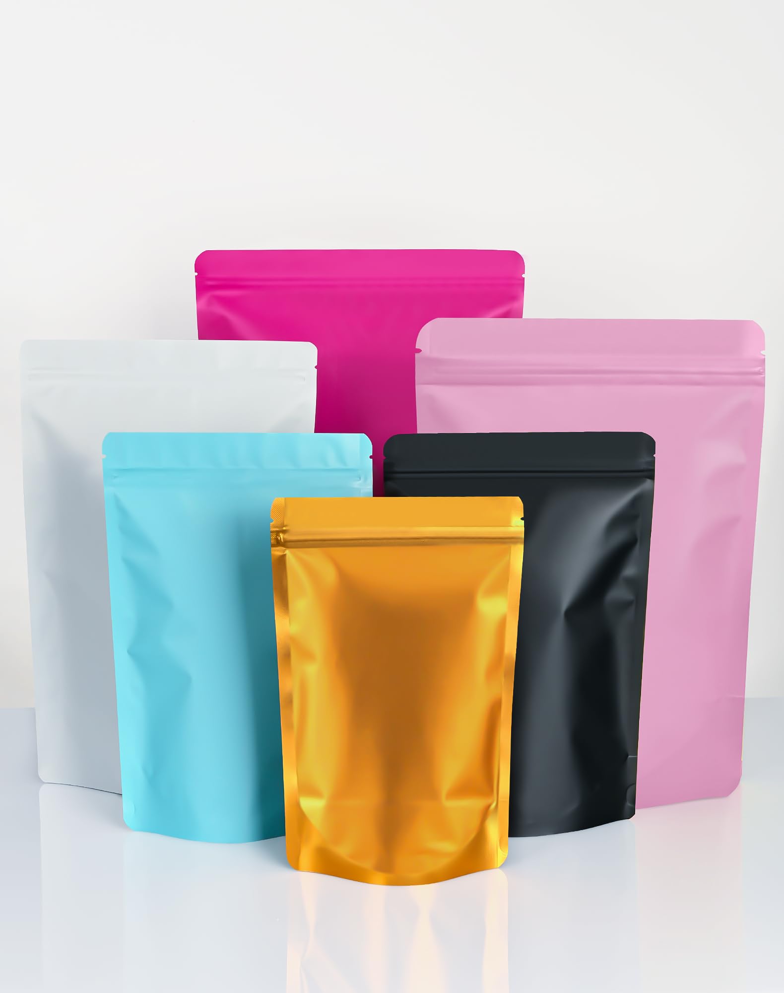100 Bolsas Resellables Anti-Olor Con Ventana Mate - 5.5x7.8 Pulgadas, Ideales Para Alimentos Y Más