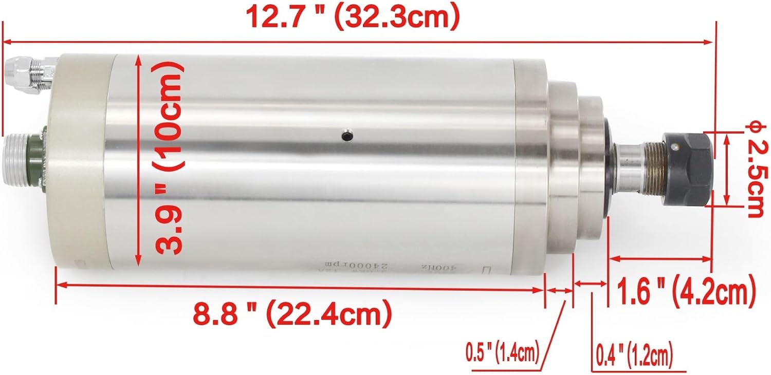 GDZ-100-3.0, 3KW ER20, Water Cooled Spindle Motor Cooling, 100x220mm, 12A, For Router Milling Machine(3KW ER20 220V)