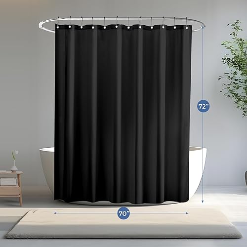 Miniatura 7 de downluxe Forro de cortina de ducha de tela impermeable, forro de ducha de tela suave con 3 imanes, lavable a máquina y cortina de baño de calidad de