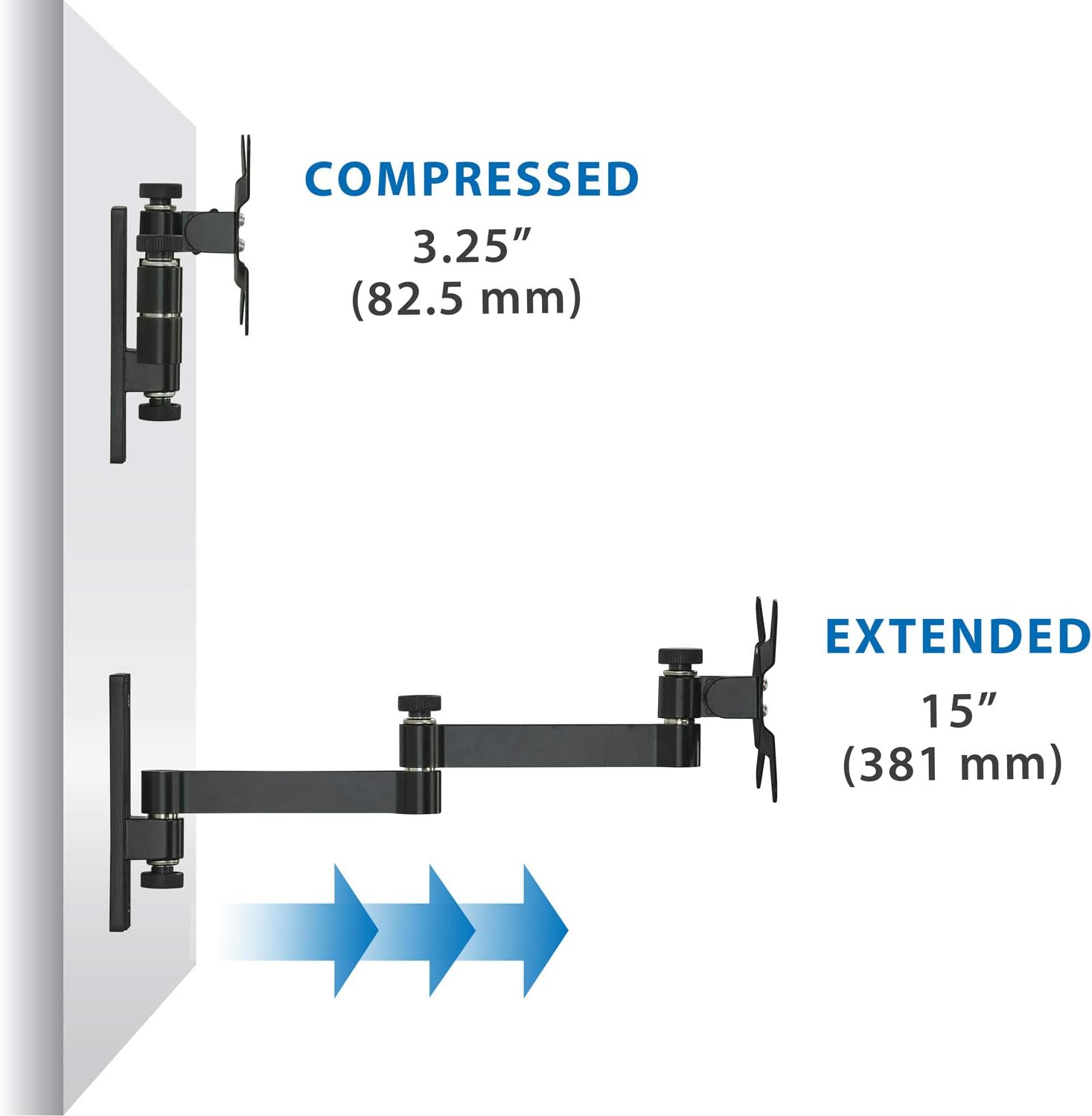 Mount-It! Full Motion Computer Monitor Wall Mount, Articulating Arm Fits Single Monitor Screens 19 20 21.5 22 24 27 30 Inches, VESA 75 and 100 Compatible, 33 lb Capacity Black
