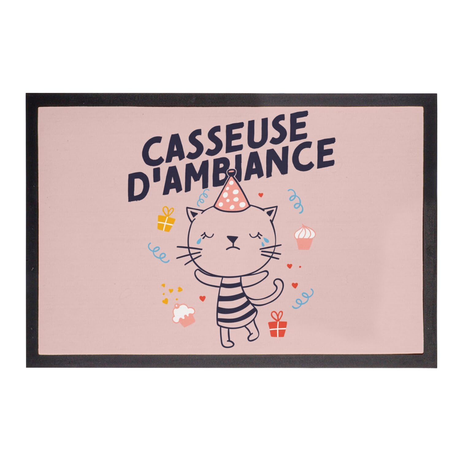 Paillasson rose chat 60x40cm Fabulous Casseuse d'Ambiance