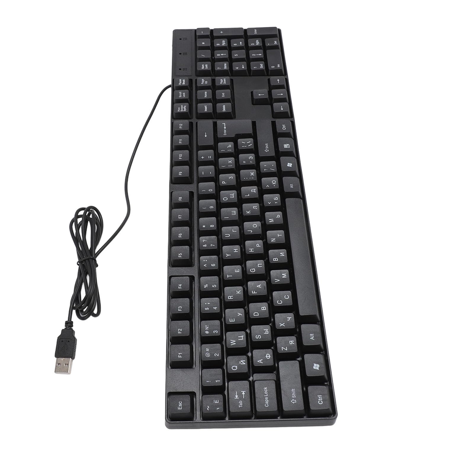 K1800 Keyboard da Gioco Cablato USB 104 Tasti, Lingua di Minoranza, Tastiera Russa, Cavo da 4,9 Piedi, Design Ergonomico per Lo Studio di Ufficio (Russo)