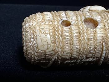 Amazon.co.jp: 根付 アンティーク 歌舞伎 面変能人形根付 象牙調 彫刻