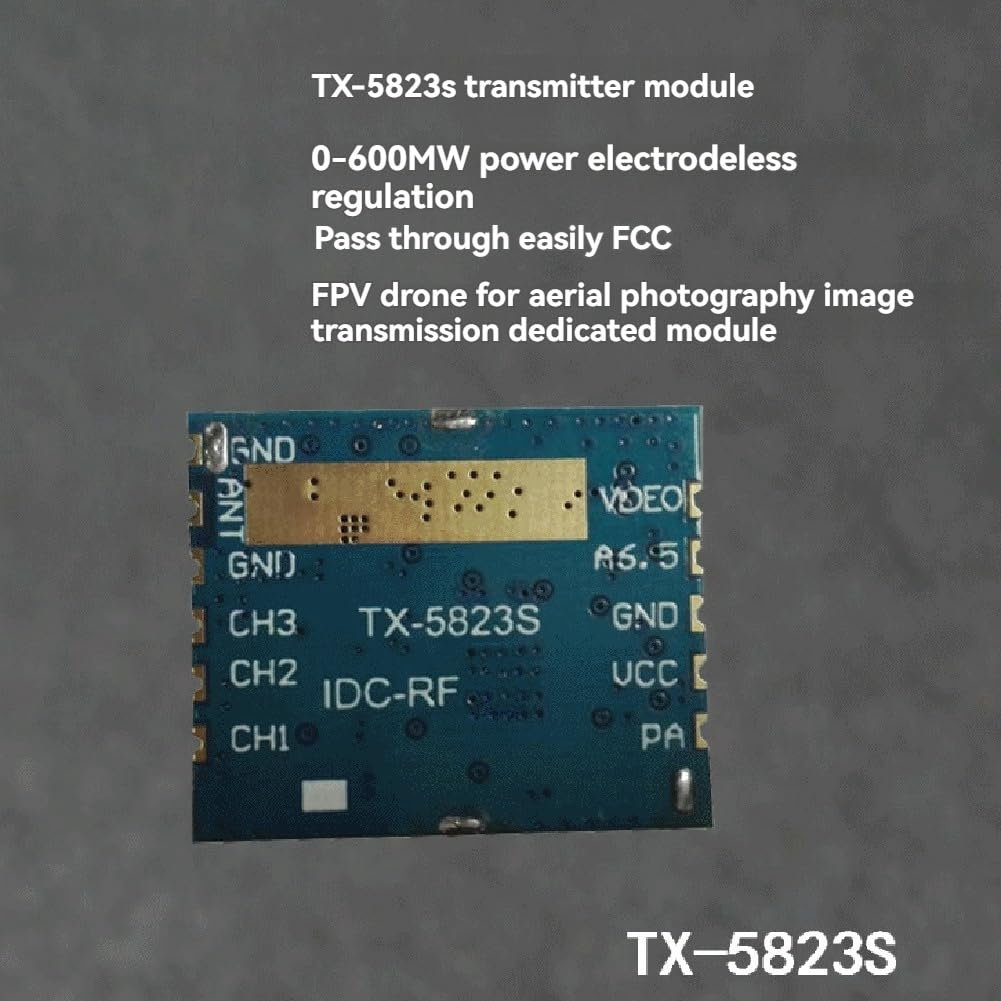 5,8G FPV VTX TX5823 Moduł nadajnika audio wideo 8CH 0-600 MW nieskończenie regulowany do drona FPV