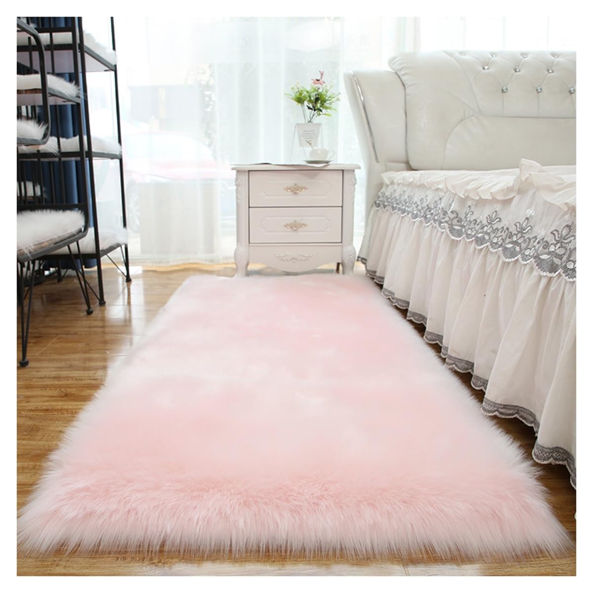 Tapis à poils longs moderne pour chambre d'enfant douce
