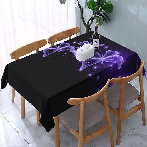 ASEELO Hermoso mantel largo de mariposa morada impermeable y lavable mantel decorativo para cocina comedor fiesta 54 x 72 pulgadas