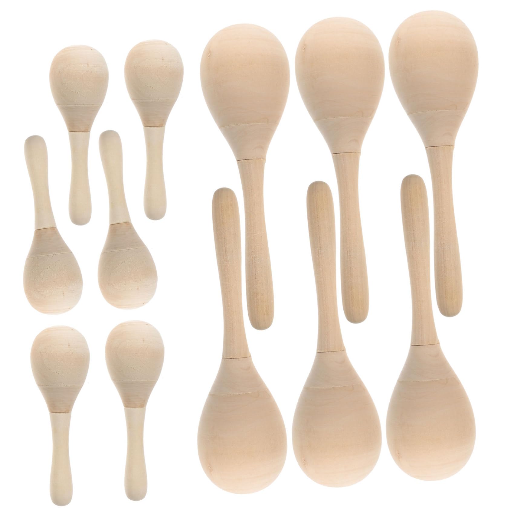 Toddmomy 12stücke Holzmaracas für Junge Mädchen DIY Maracas-rasseln aus Holz Musikinstrumente für Kinderpartys Rassel-musikinstrumente zum Bemalen