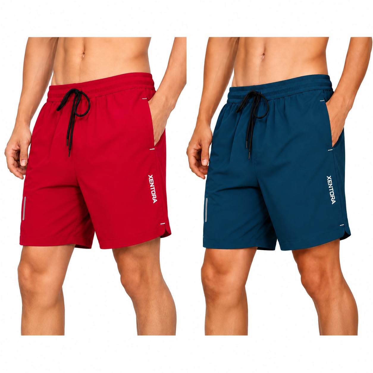 Men's Quick Dry Running Shorts Combo Pack of 2 | Lightweight Sports & Gym Shorts | Elastic Waist with Drawstring | Activewear for Running, Workout, Training & Outdoor Activities-image-38