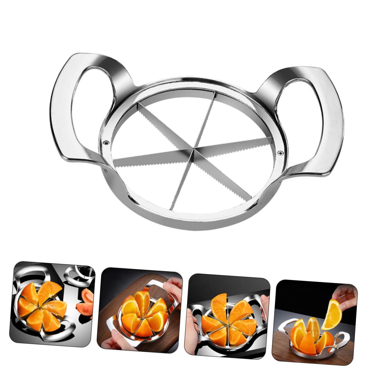 Cabilock Cortador De Frutas y Rebanador De Naranjas De Acero Inoxidable Herramienta Para Cortar Frutas Rodajas Accesorio De Cocina Para Preparar Manzanas y Naranjas