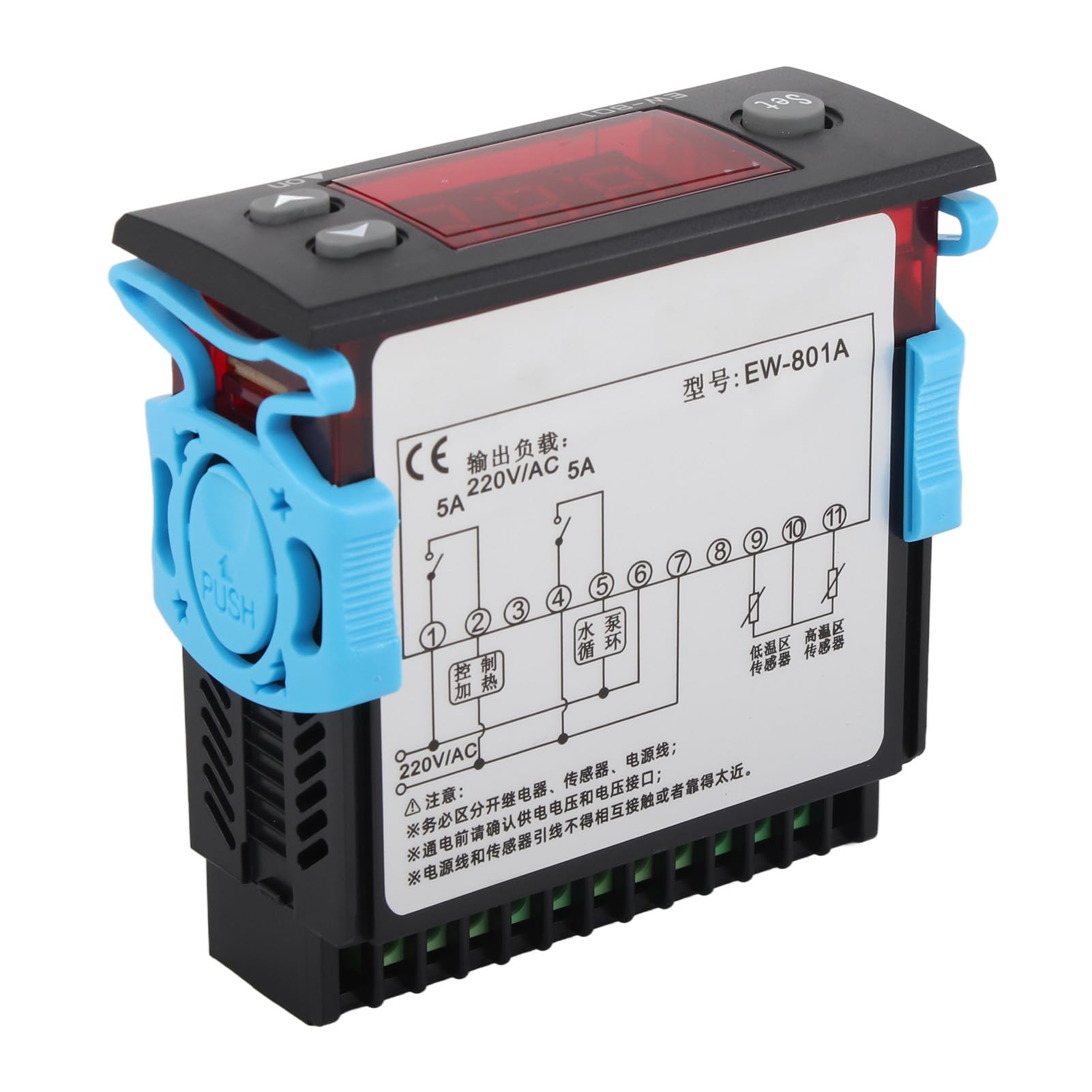Bewinner Termostato Regolatore di Temperatura per Scaldabagno Solare Display Digitale con Sonde a Doppio Sensore, Termostato Differenziale Intelligente per Circolazione Pompa 2 ℃ ~ 99 ℃