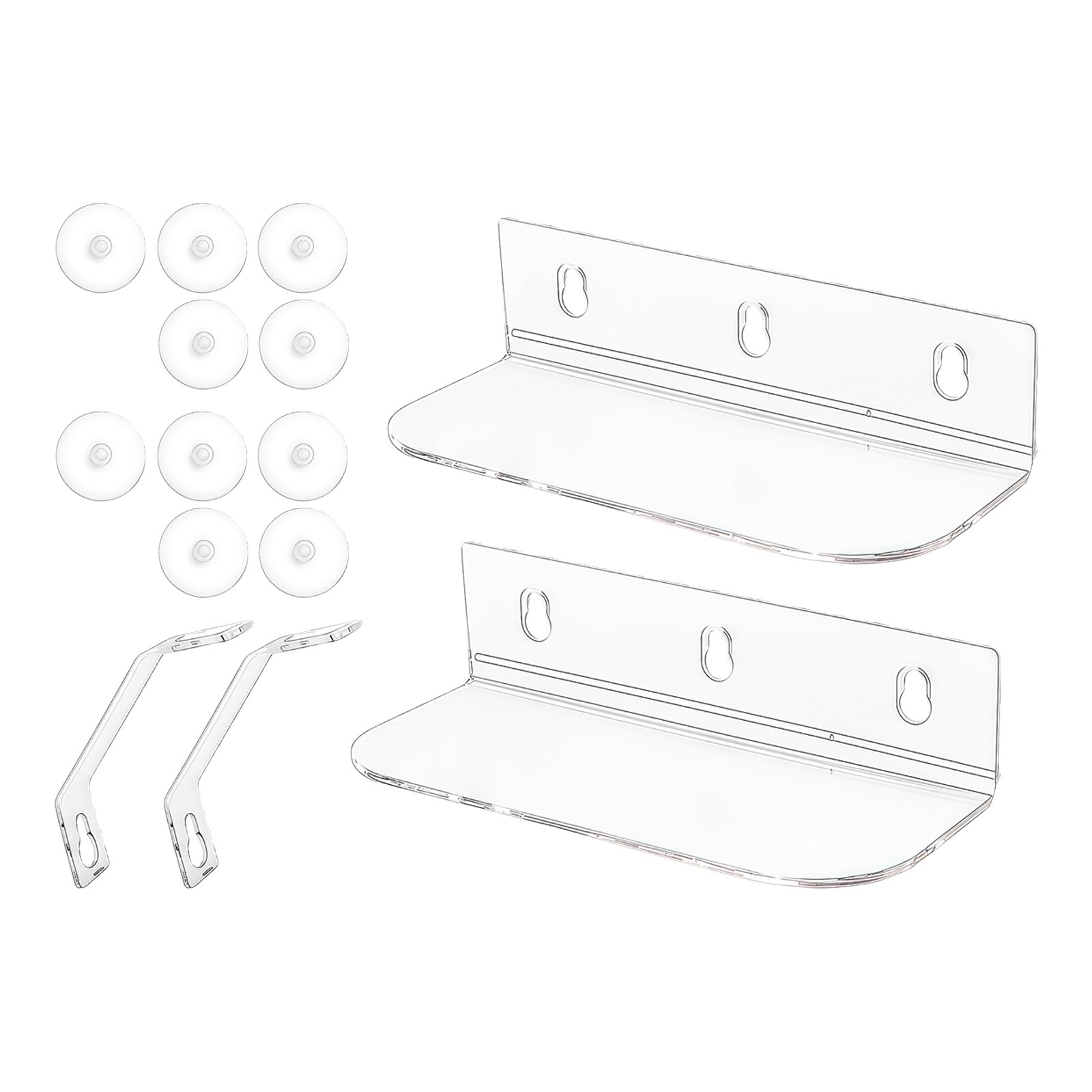 APGLSXY Window Plant Shelves Acrylic Suction Cup Floating Shelves Space Saving Window for Kitchen Bathroom Organization Wall Mounted Plant Stand
