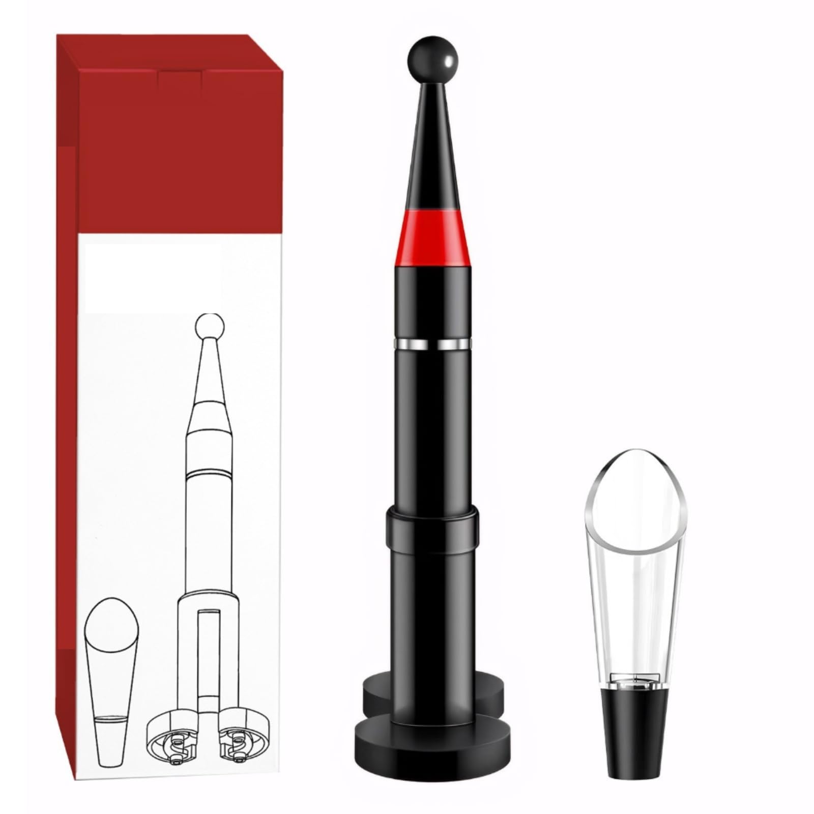 Bieröffner DREI-in-eins-Luftdruck-Flaschenöffner In Stiftform for Rotweinpartys Bottle Opener(Rood)
