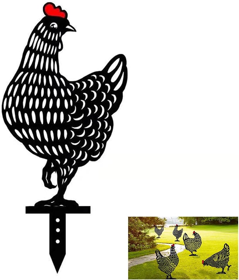庭の装飾 鶏 ヤード看板 アクリル 屋外 シルエット イースター パーティー 彫像 ステーク 金属 かわいい ガーデン