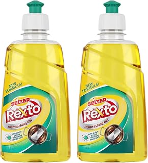 Selzer REXTO Dishwashing Liquid Gel With Active Grease Removing Molecules For Hygienic and Refreshing - 500 ml (Pack of 2) Price In India