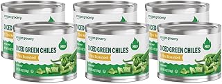 Amazon Fresh, Diced Green Chili Peppers, Mild, 4 Oz (Pack of 6)