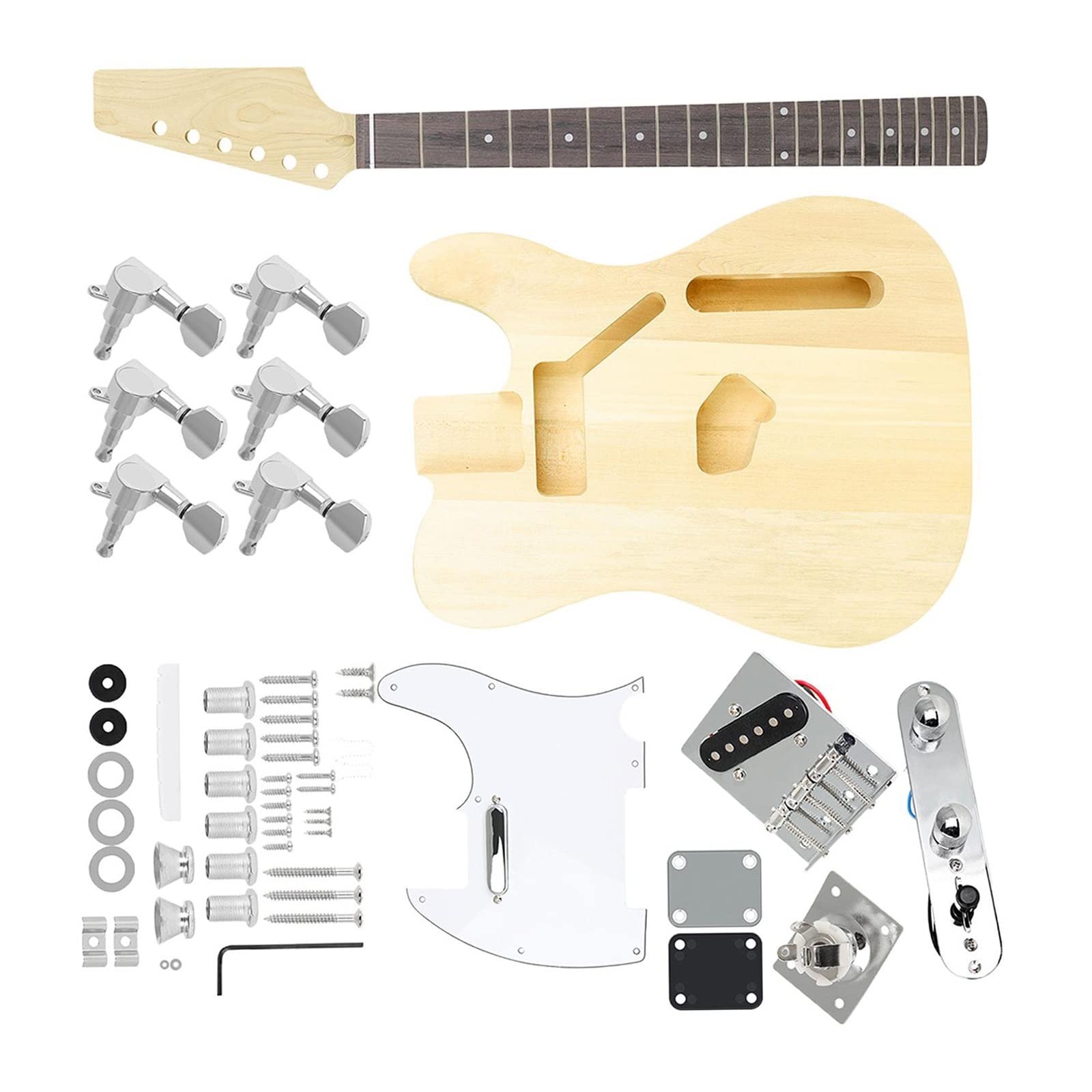 Profesjonalny zestaw do gitary elektrycznej Profesjonalny niezmontowany zestaw do gitary elektrycznej DIY 6 strunowy zestaw gitarowy dla początkujących Zestaw gitarowy DIY