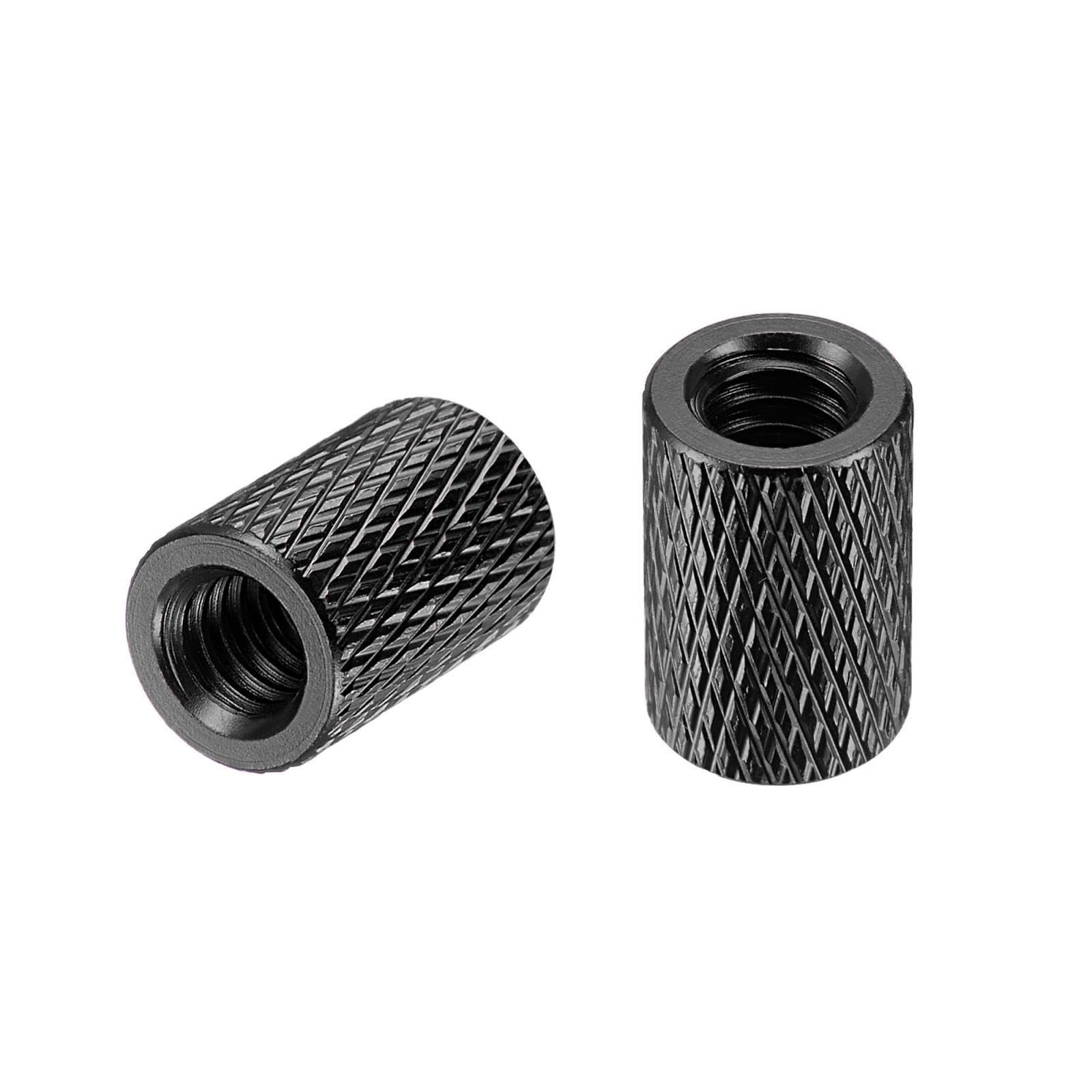 Toolparts And Accessories 1/4x10mmx15mm Aluminum Alloy Diamond Knurl Knurled Camera Tripod Black 2pcs (#CN#130824-02108)
