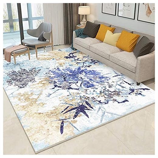Kunsen betten baby kinderzimmer sovrumsmattan blå och vit rektangel är hållbar och kommer inte att deformeras dekor utomhus terrasse dekor hem 200 x 300 cm 6,7 tum x 9 fot 10,1 tum