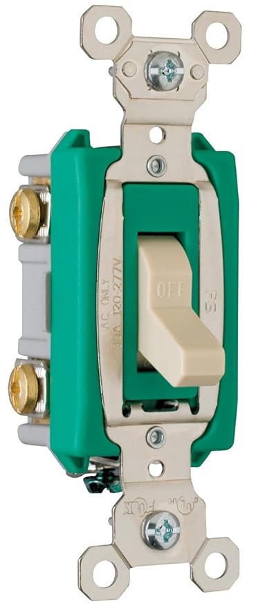 PS30AC2ICC6 30-Amp 120-volt/277-volt Back and Side Wire Commercial Specification Grade Double Pole Switch