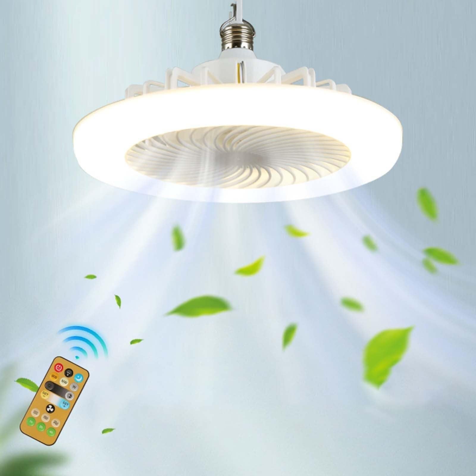 Ventilatore da soffitto a LED con telecomando dimmerabile da 10 pollici, con 3 velocità del vento e timer, ultra silenzioso, a risparmio energetico, ideale for camera da letto, soggiorno e piccoli spa