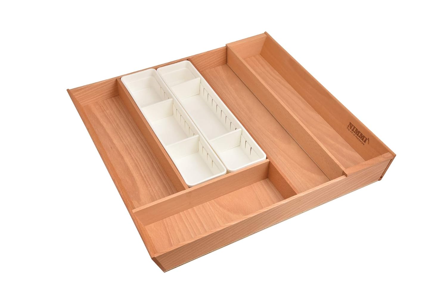 NIMMI Adjustable Wooden Cutlery Tray Amazon.in Home & Kitchen