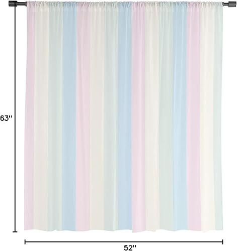 Miniatura 7 de LEOSUCRE Cortinas traslúcidas con rayas degradadas de 63 pulgadas de largo, cortinas semitransparentes para sala de estar, dormitorio, bolsillo para