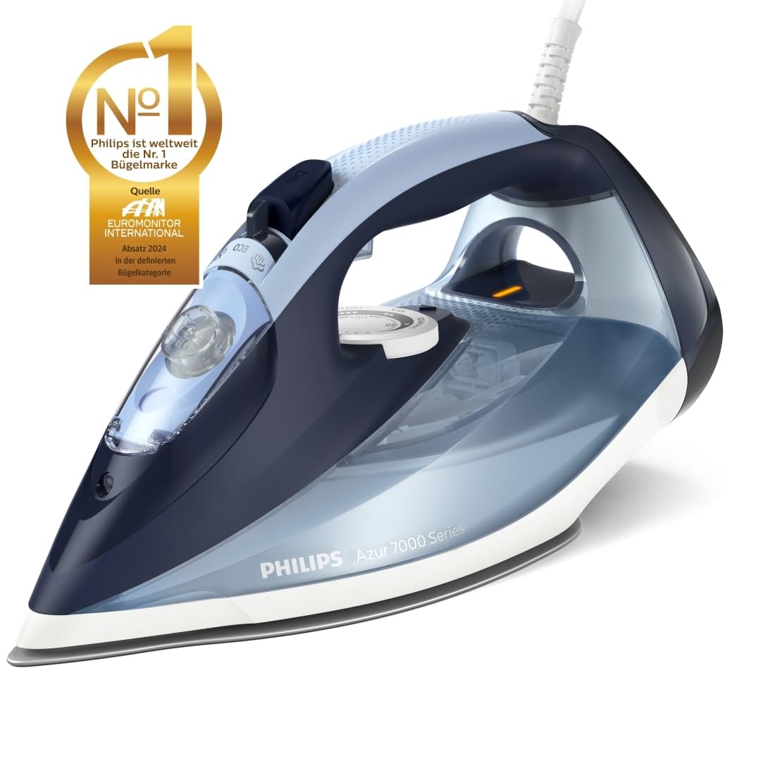 Philips Series 7000 Dampfbügeleisen 2800 W Dampfstoß 250 g SteamGlide Plus Louros Hellblau DST7020/20