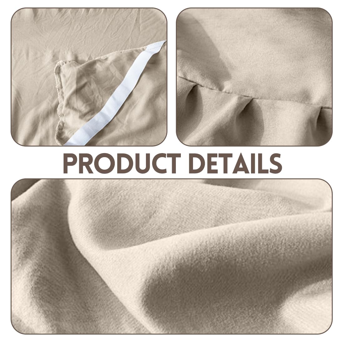 RANJIMA Mantovana copriletto elegante gonna 140 x 200 cm con volant altezza 45 cm wrap Around Style gonna da letto da avvolgere mantovana per letto fodera per rete a doghe