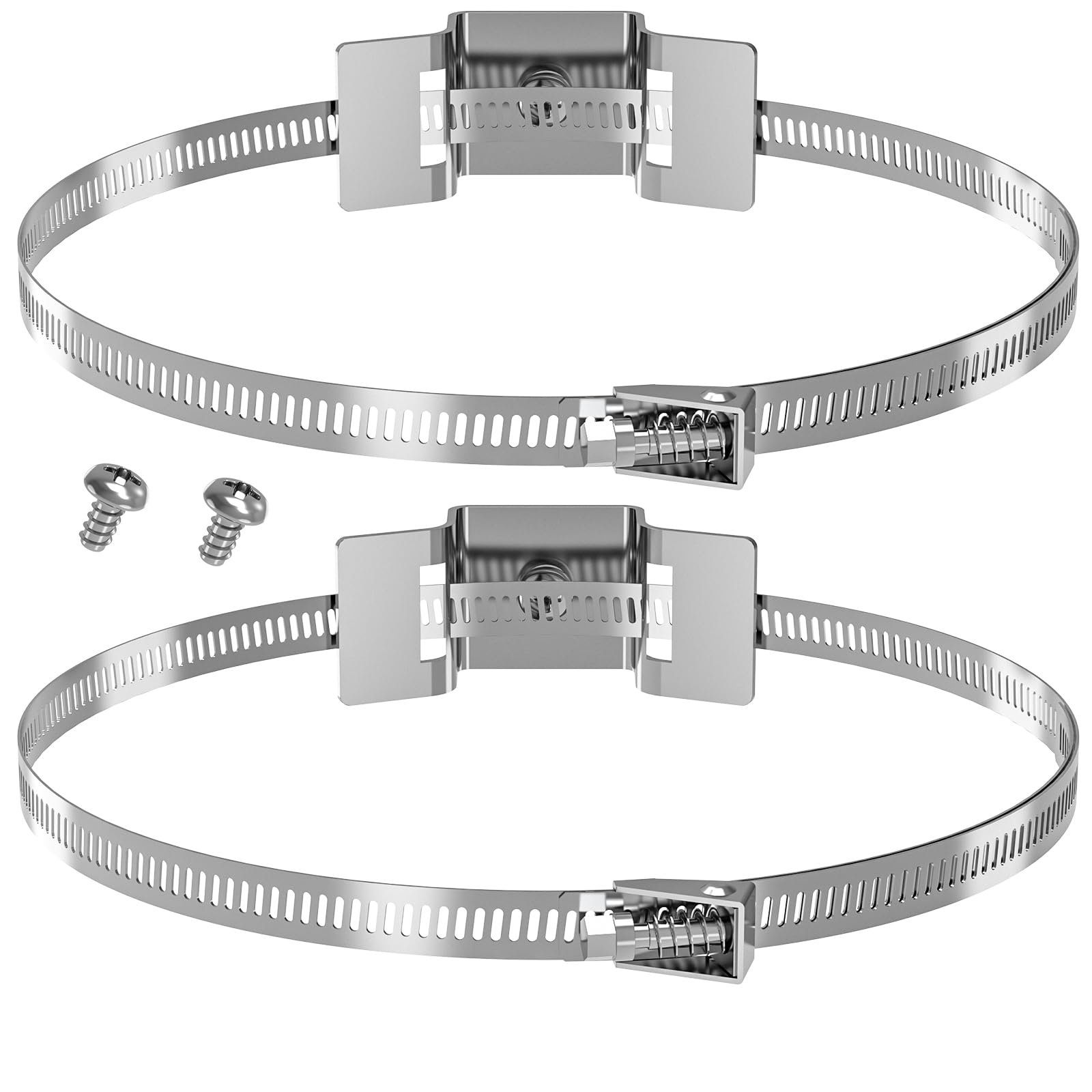 Adjustable Sign Mounting Brackets for Larger Poles,4 to 15" Metal Street Sign Mounting Bracket Hardware,Propane/Expansion Tank Bracket for Water Heater,2 Pole Brackets with 2 Straps