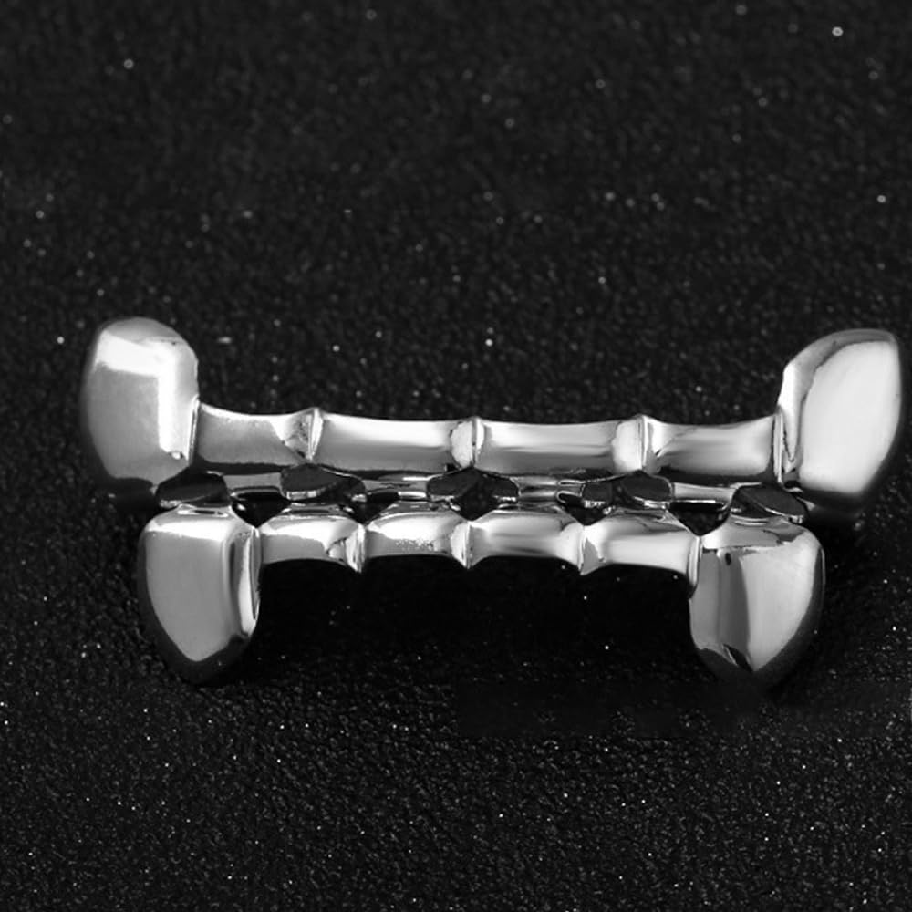SSyang Hip Hop Teeth Grills for Mouth Braces Decoration Silver 392, as the picture shows - Image 3
