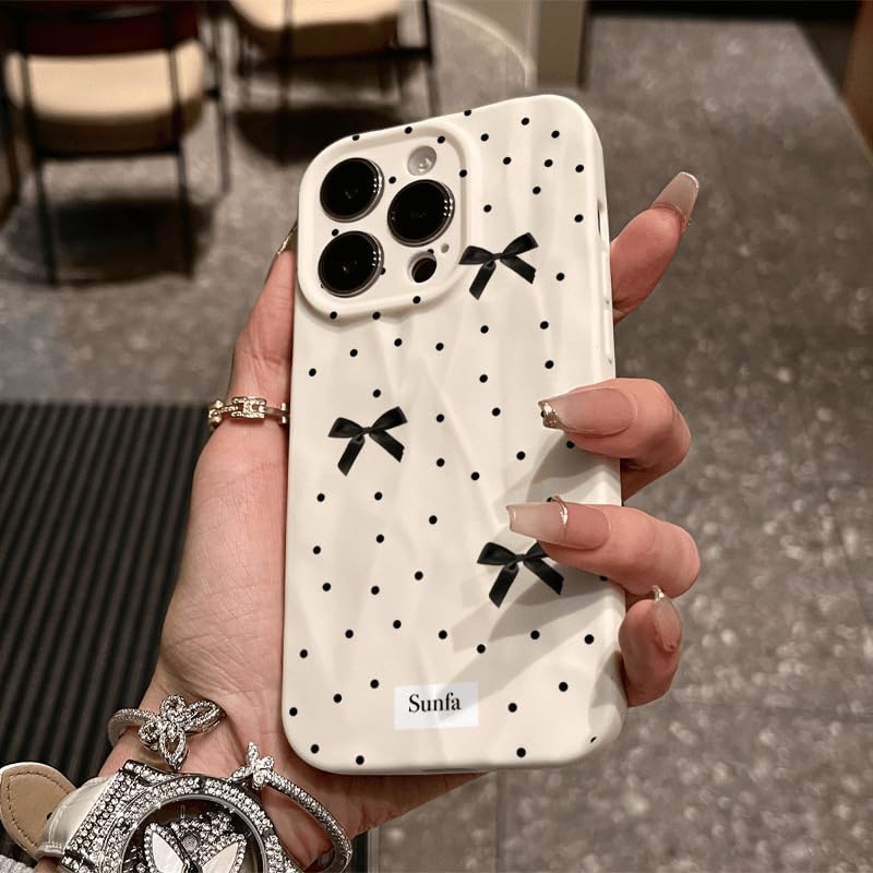 Funda para iPhone 11 Pro, funda para niña, diseño de lunares, de silicona, para iPhone 11 Pro, arco dulce, suave, TPU, antigolpes, antiarañazos, color blanco