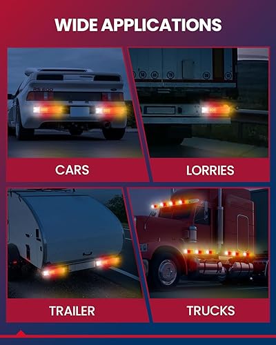 Miniatura 5 de KAX 20 luces LED para remolque de camión, luz de señal de giro, luz de freno de marcha atrás, luz de freno de marcha atrás, lámpara de flash trasera