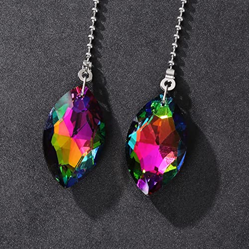Image of 2pcs Crystal Prism Fan Chain Extender Pull Chain Switch Ceiling Fan Extension
