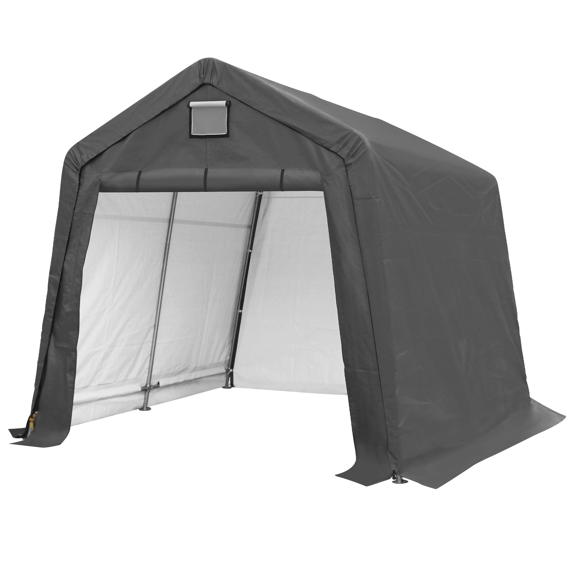 GARTOO 10' x 10' Outdoor Storage Shelter - Heavy Duty Storage Tent with Roll-up Ventilated Windows, Portable Garage Zipper Storage shed for Bike, Motorcycle Shelter, ATV, Weeding Tools