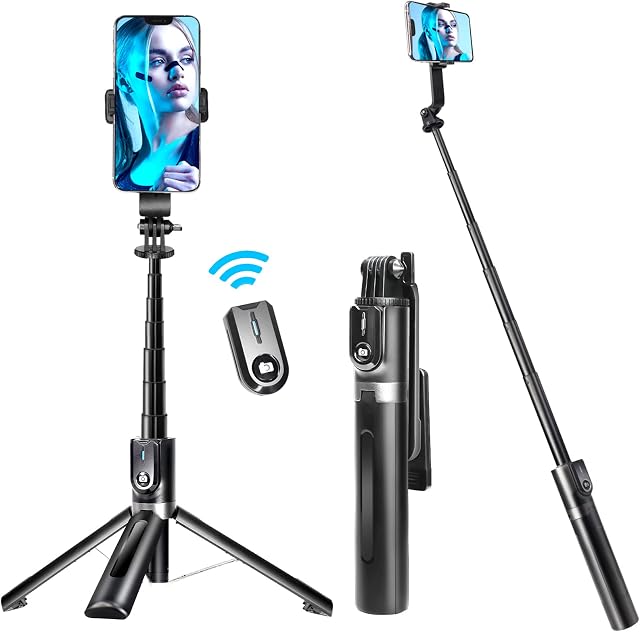 Selfie Stick Tripod, Peyou[3 in 1]35.4" Selfie Stick Tripod +Bluetooth Remote Control for Gopro Camera iPhone X/8/8 Plus/7/7Plus 6S/6 6S Plus/6 Plus Samsung S9/S9 Plus/S8/S7 Smartphone under 6"-BLACK