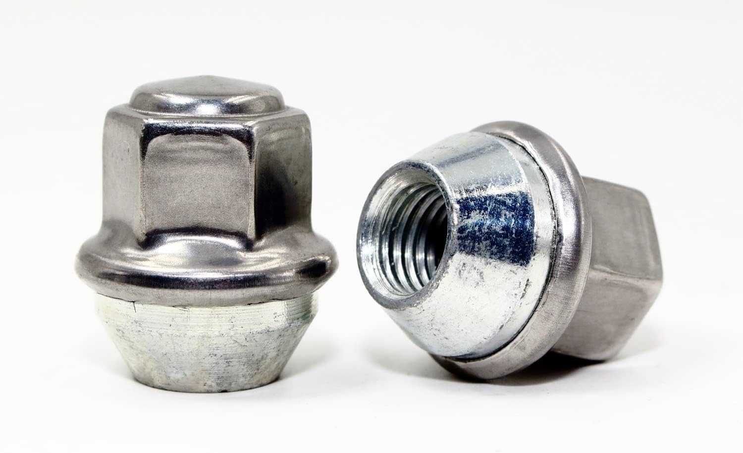 Set of 20 Veritek 12x1.5mm 3/4 19mm Hex 1.25 Inch 31.75mm Length Stainless Steel OEM Factory Style Large Acorn Seat Lug Nuts for Ford Focus Fusion Escape Lincoln MKC MKZ Factory Wheels