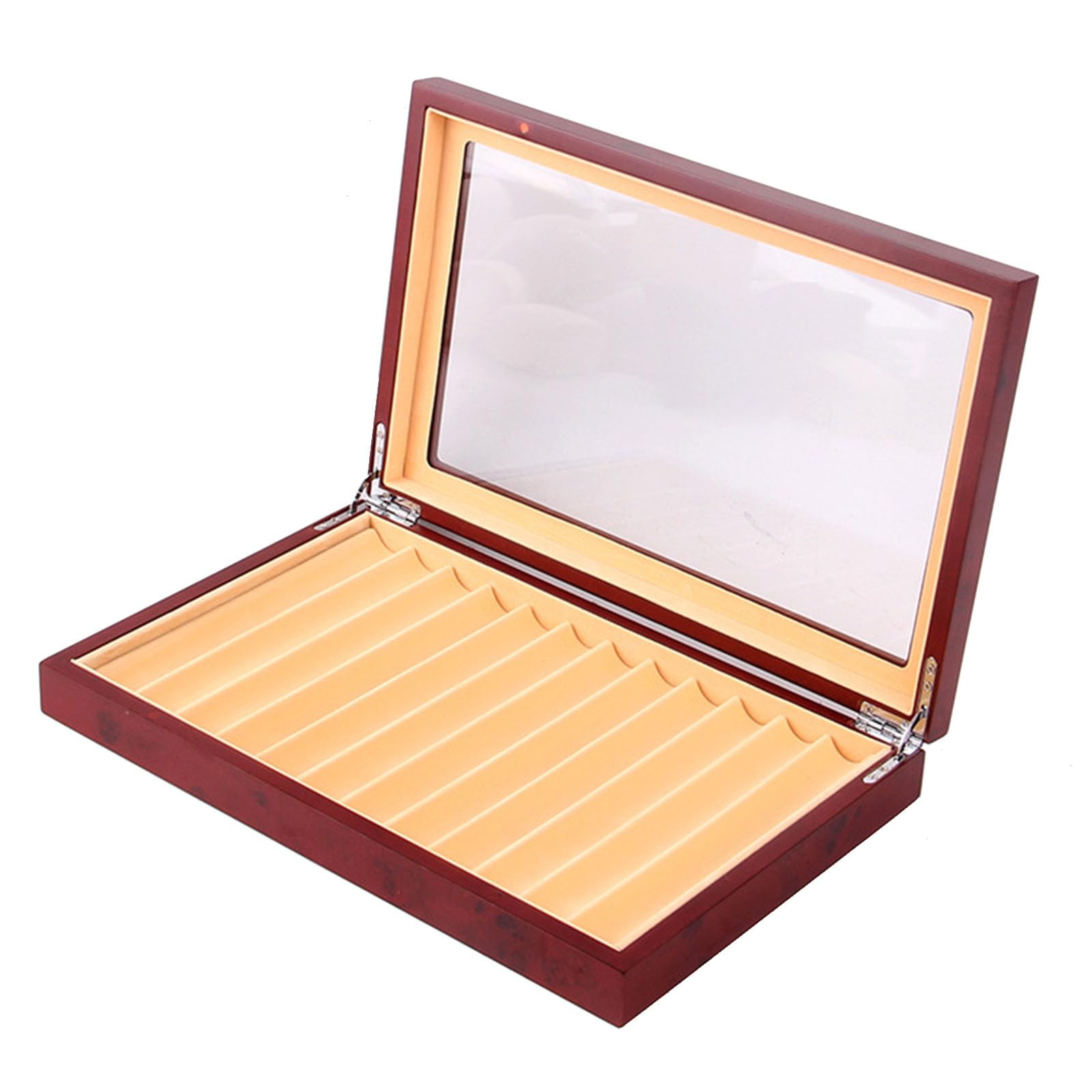 Scatola porta penne in legno con cassetto e finestra in vetro, grande organizer per oggetti da collezione, perfetta per uomo, padre, fidanzato, marito