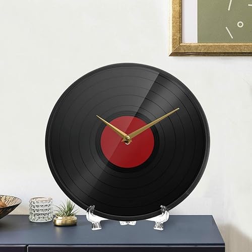 Miniatura 7 de ALAZA Divertido reloj de pared de disco de música clásica con pilas, silencioso, sin tictac, para decoración de sala de estar, 12 pulgadas 9.5