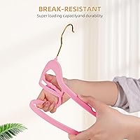 Vista 5 de Perchas de terciopelo para ropa, de fieltro, antideslizantes, color rosa rosa, para ahorrar espacio, para dormitorio, perchas resistentes