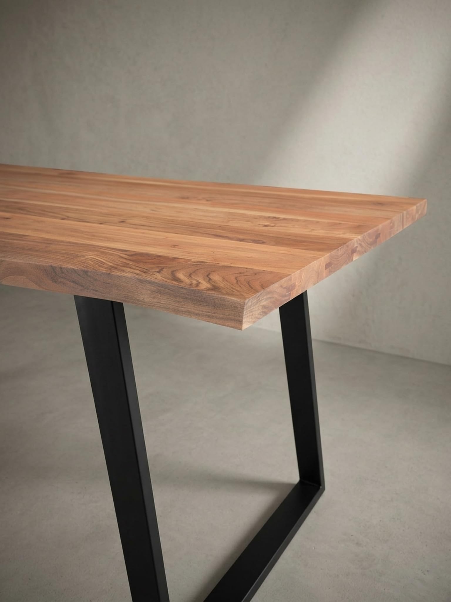 Executive Desk 200 x 100 cm, scrivania da ufficio con bordo massiccio, XXL, realizzato a mano, per ufficio capo e sala conferenze, tavolo di alta qualità, 4 cm, design industriale, marrone dorato